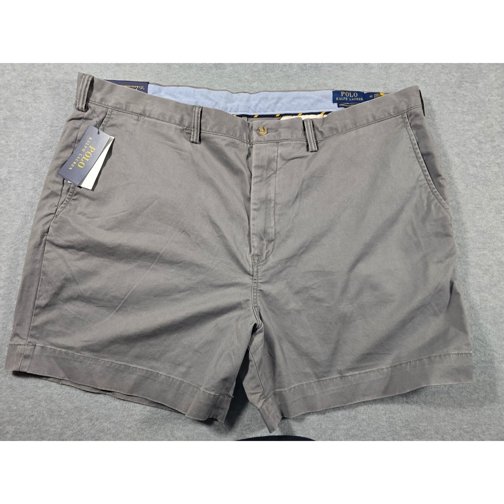 Polo Ralph Lauren Mens Grey Stretch Classic Fit 6 Inch Chino Shorts 42 NWT
